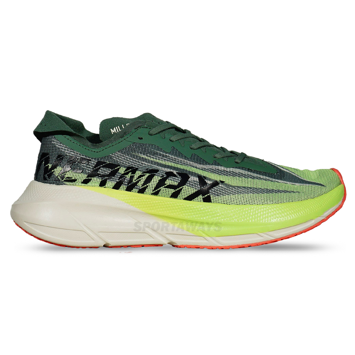 Sepatu Running Mills Enermax Cushion M3 - Olive/Lime Green/Off White