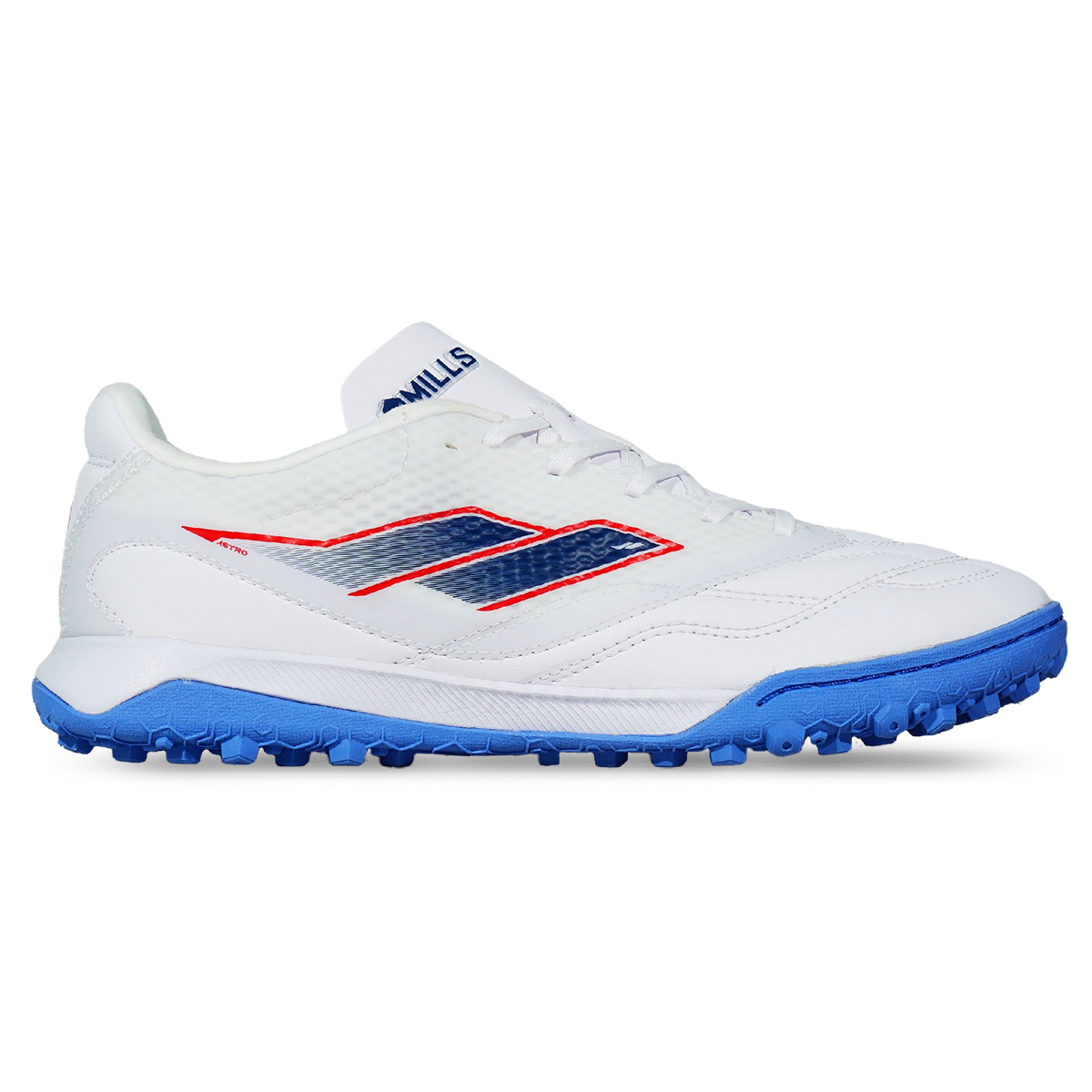 Sepatu Futsal Mills Astro Spartan M2 Prime TF - White/Ocean Blue/Navy