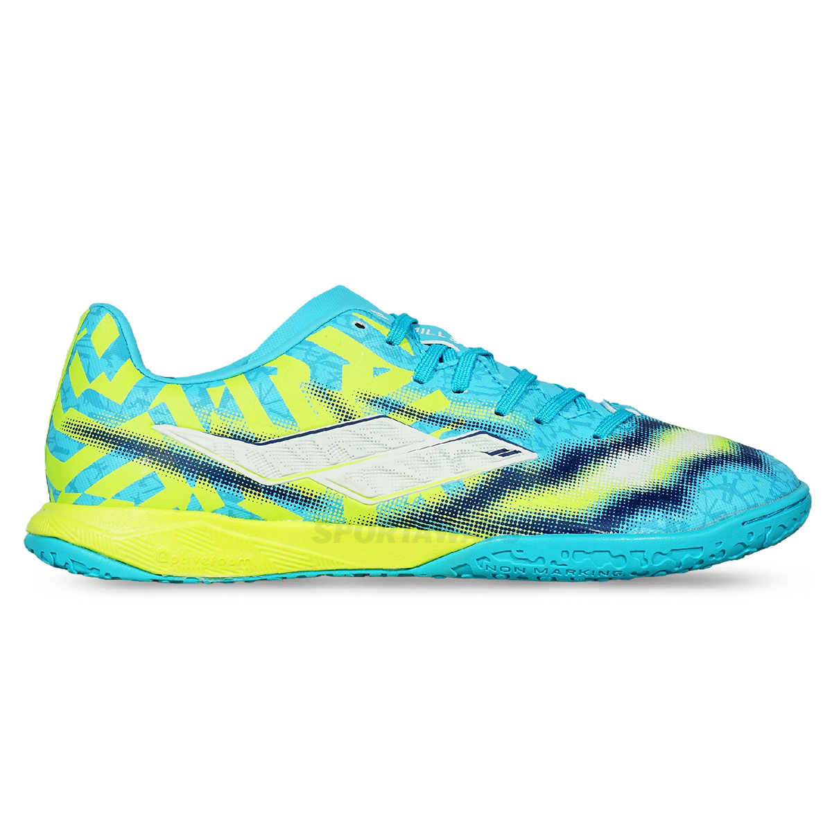 Sepatu Futsal Mills Xyclops Strikeblast Prime IN - Tosca Blue/Lime Green/White