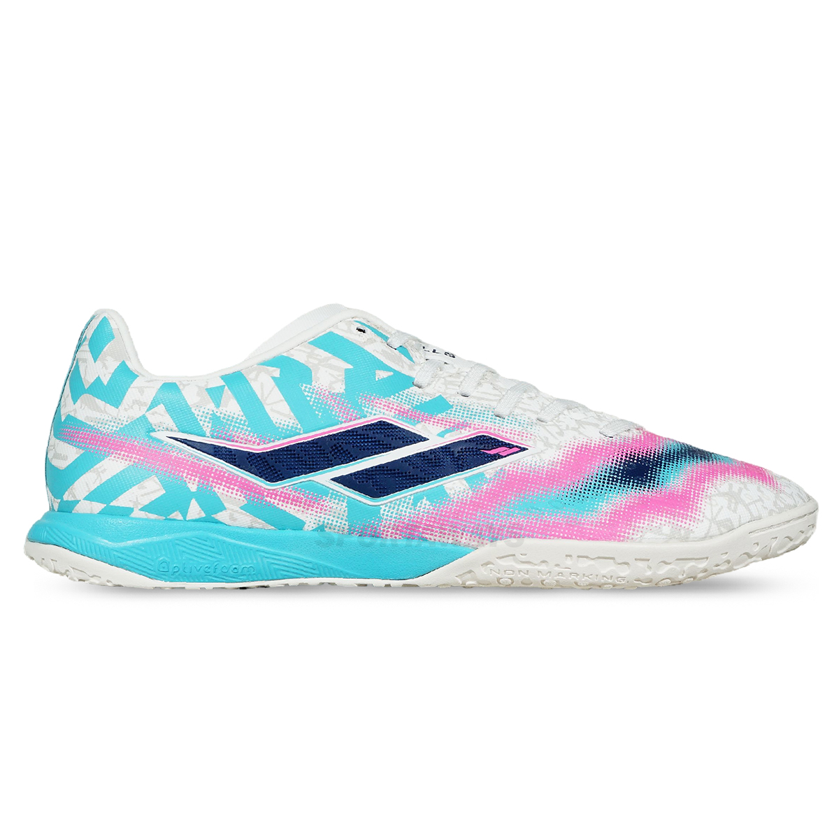 Sepatu Futsal Mills Xyclops Strikeblast Prime IN - White/Tosca Blue/Navy