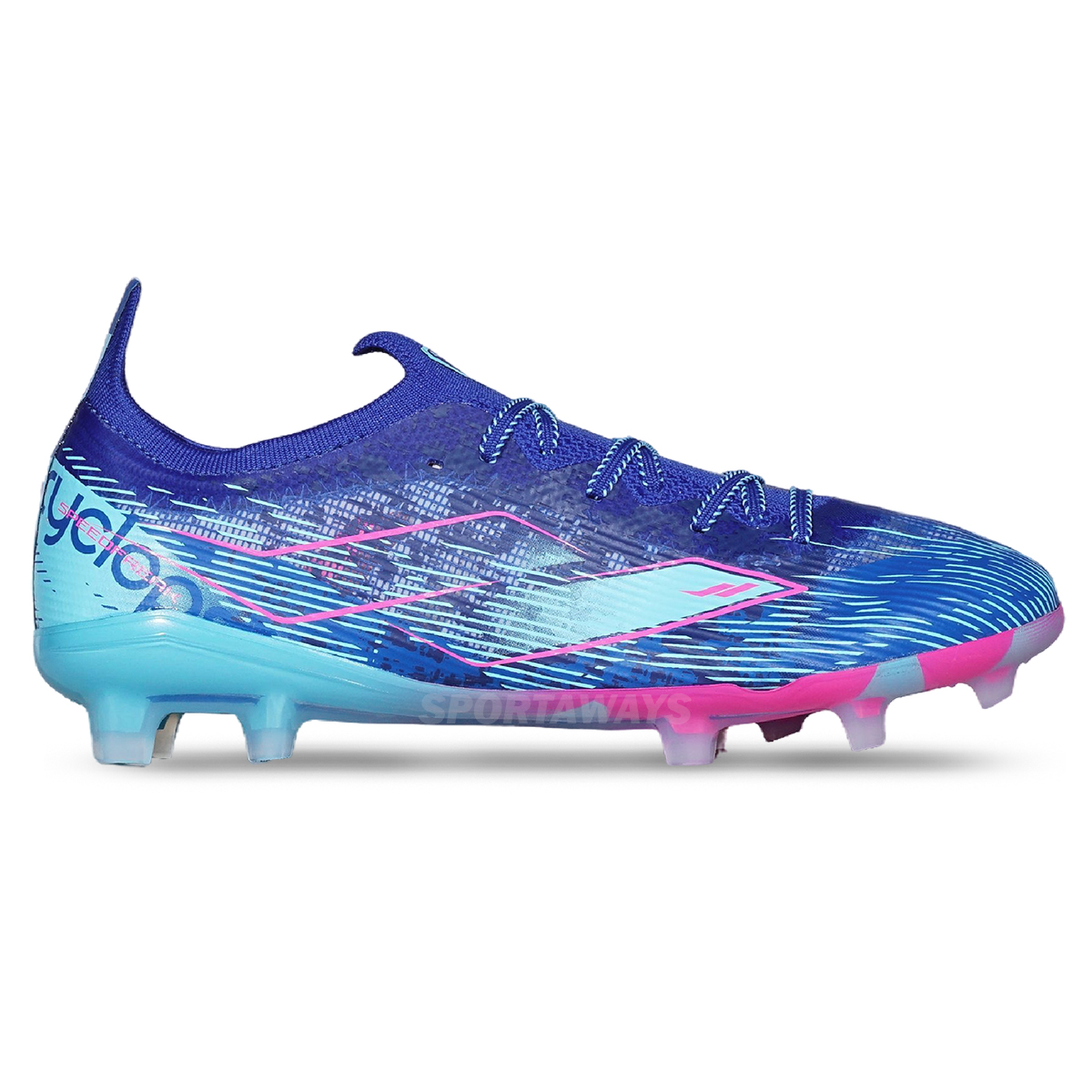 Sepatu Bola Mills Xyclops Speedfreak 1.2 Elite FG - Prussian Blue/Pink/Sky Blue