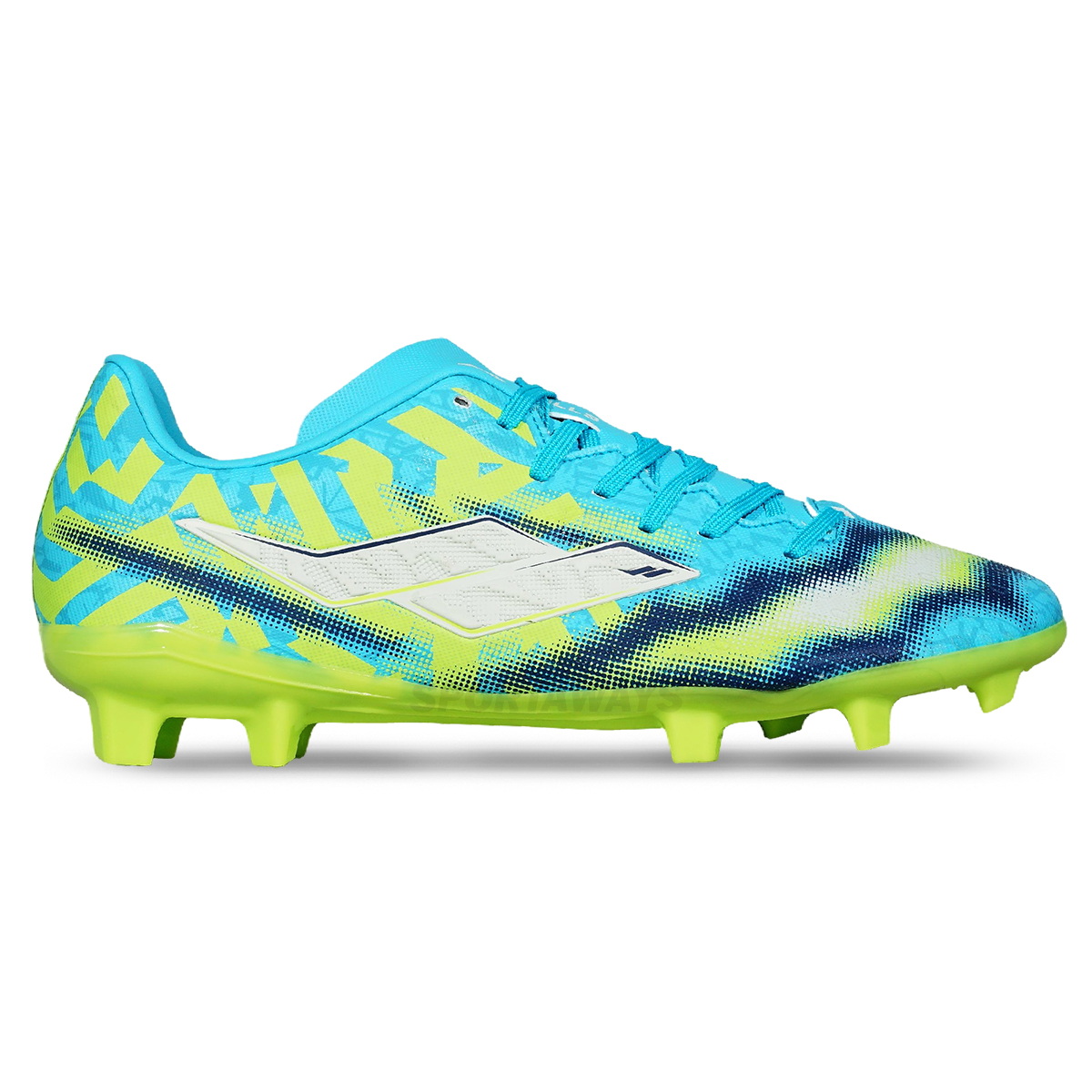 Sepatu Bola Mills Xyclops Strikeblast Prime FG - Tosca Blue/Lime Green/White