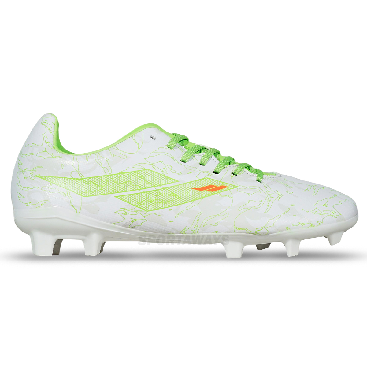 Sepatu Bola Mills Flame 2.0 FG - White/Lime Green