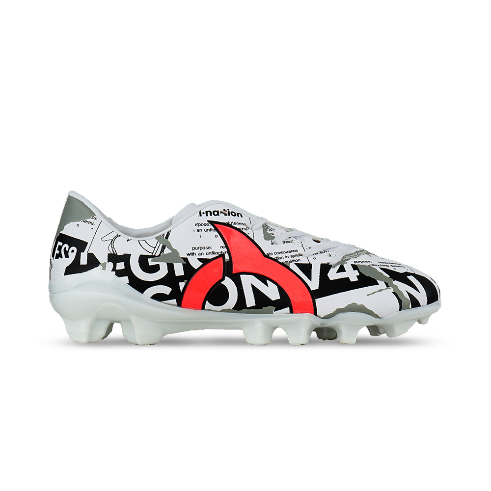 Sepatu Bola Anak Ortuseight Catalyst Legion V4 FG JR - White/Black/Ultra