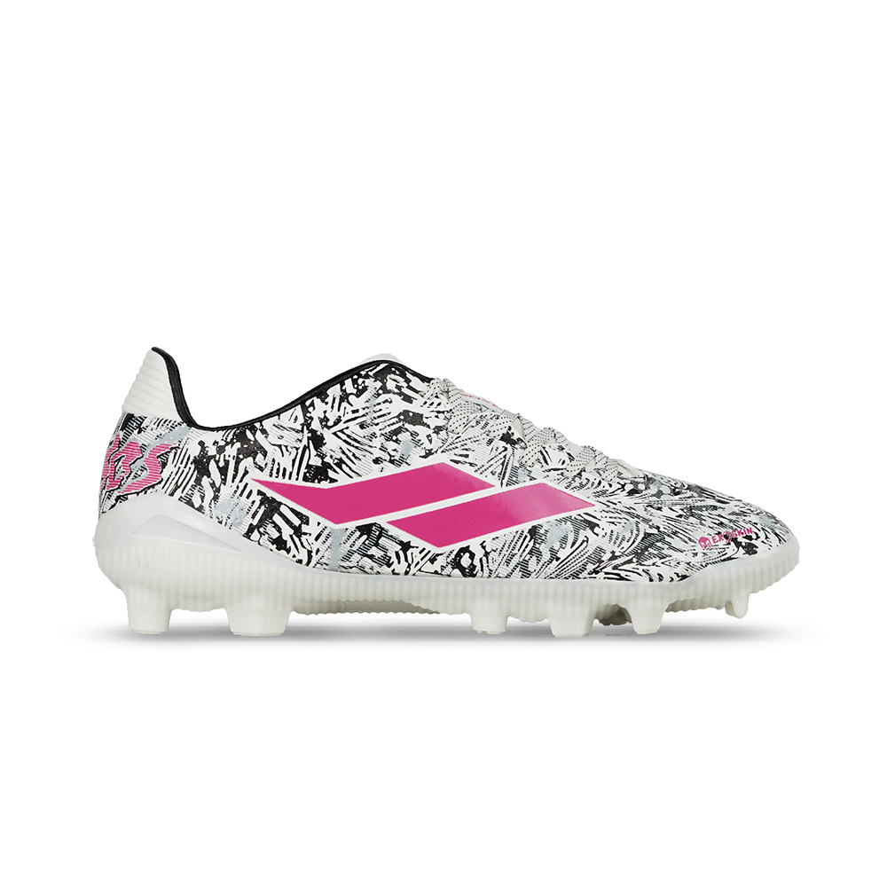 Sepatu Bola Anak Mills Troya Chaos JR FG - White/Black/Magenta