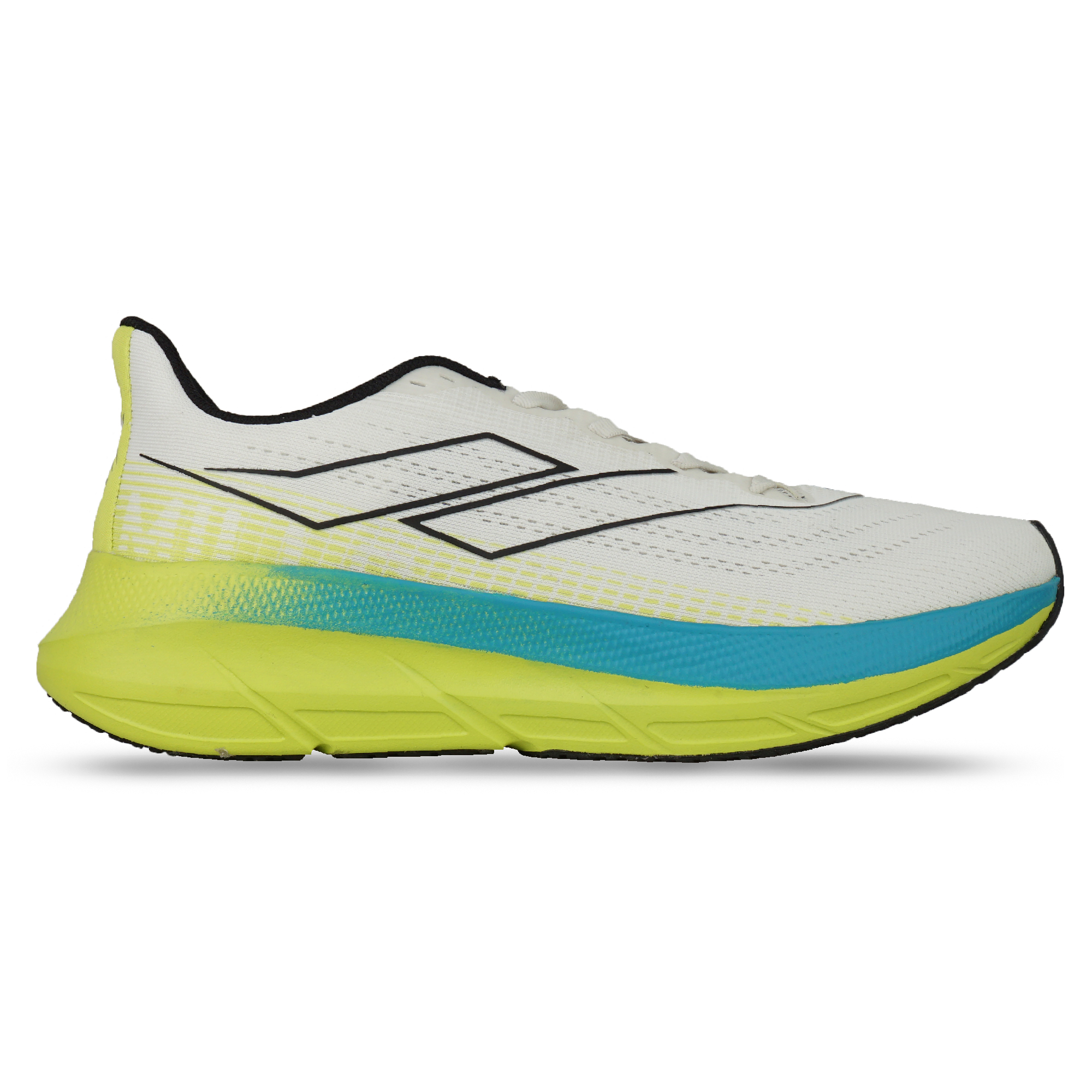 Sepatu Running Mills Enermax Stream - White/Blue/Yellow