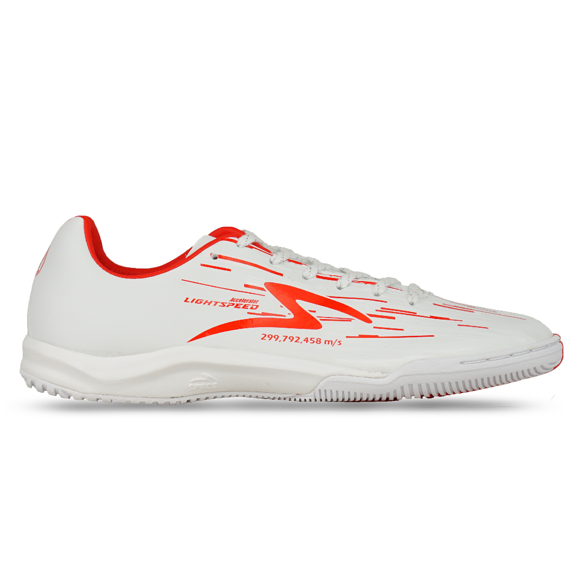 Sepatu Futsal Specs Lightspeed Reborn IN - White/Emperor Red