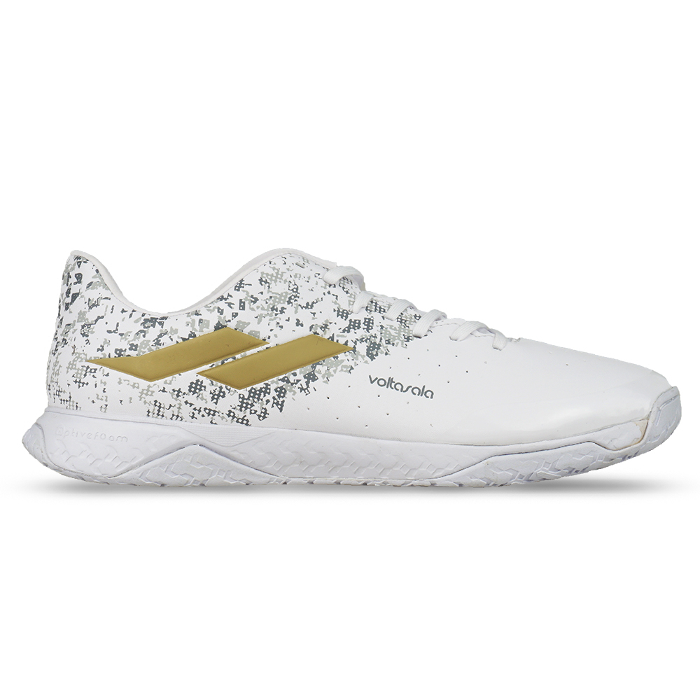 Sepatu Futsal Mills Voltsala Heizt - White/Gold