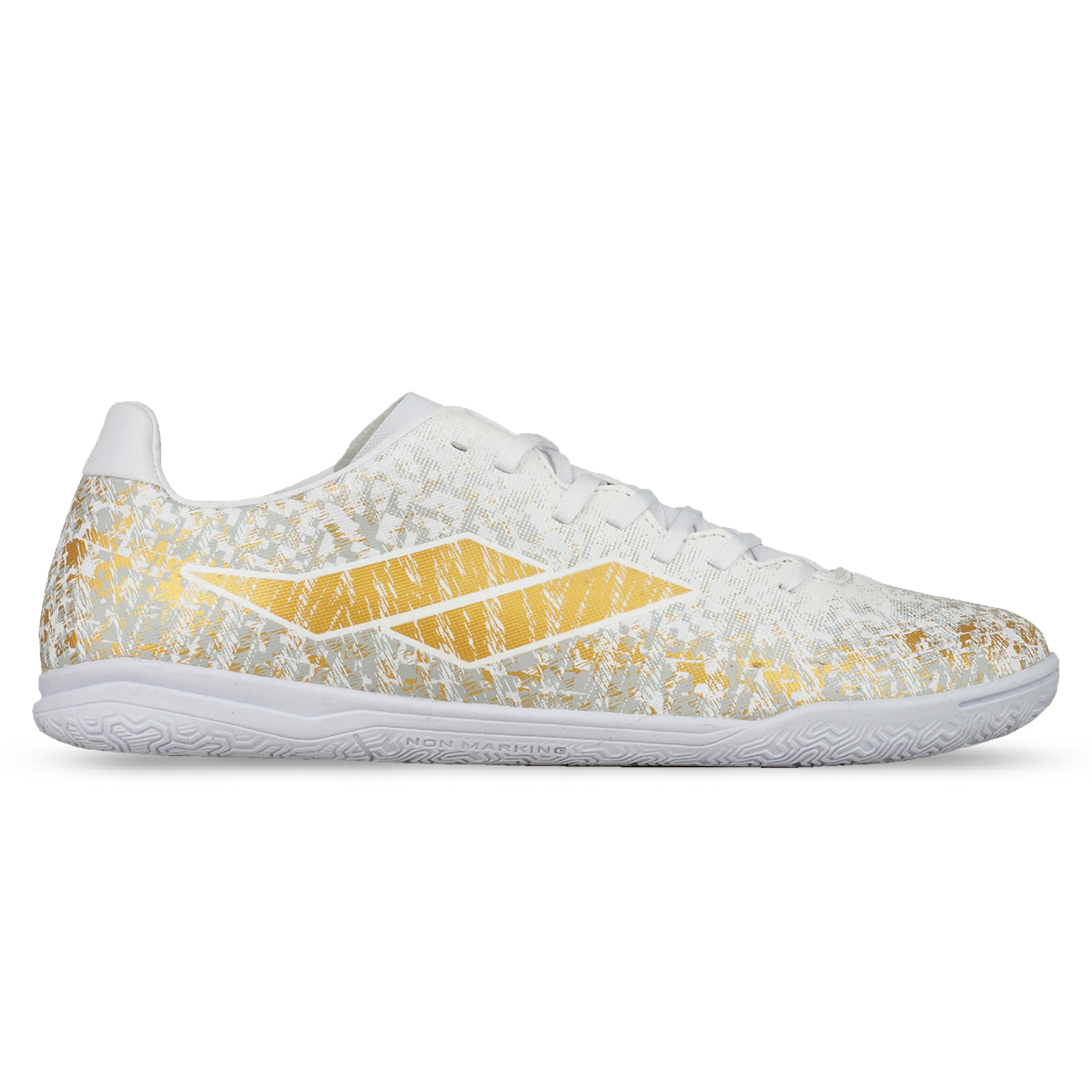 Sepatu Futsal Mills Gladion IN - White/Lt.Grey/Gold