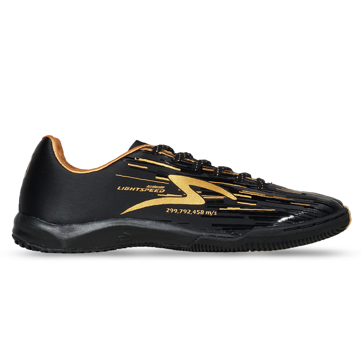 Sepatu Futsal Specs Lightspeed Reborn IN - Black/Pale Gold