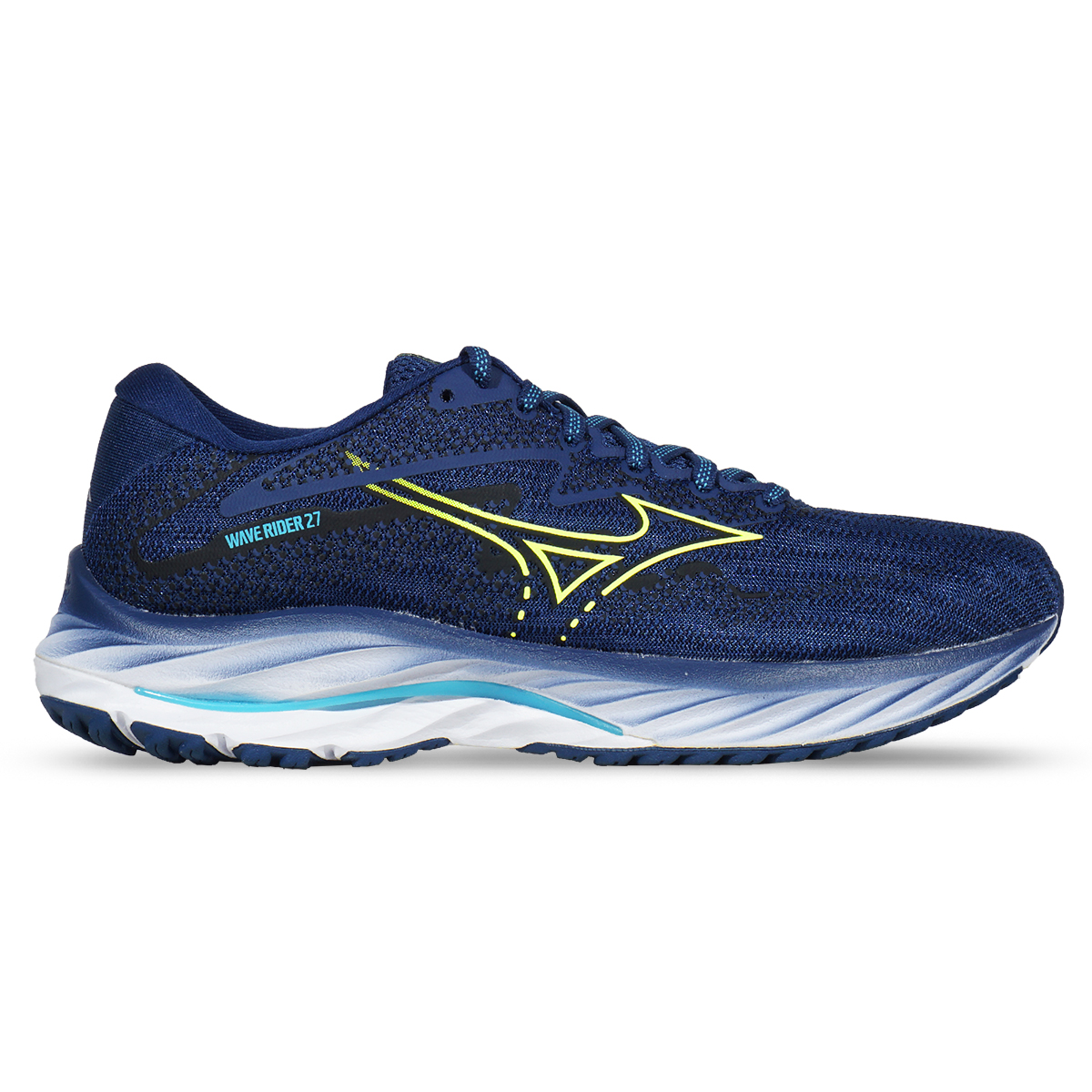 Sepatu Running Mizuno Wave Rider 27 - Navy Peony/Sharp Green/Swim Cap
