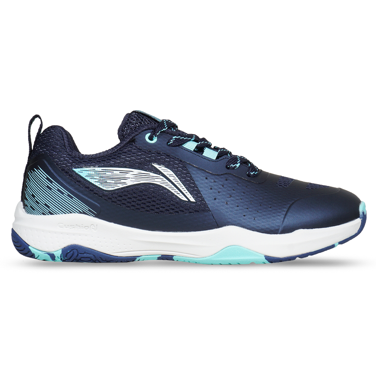 Sepatu Badminton Li-Ning Hypersonic II AYTU039-3 - Navy/Mint Blue