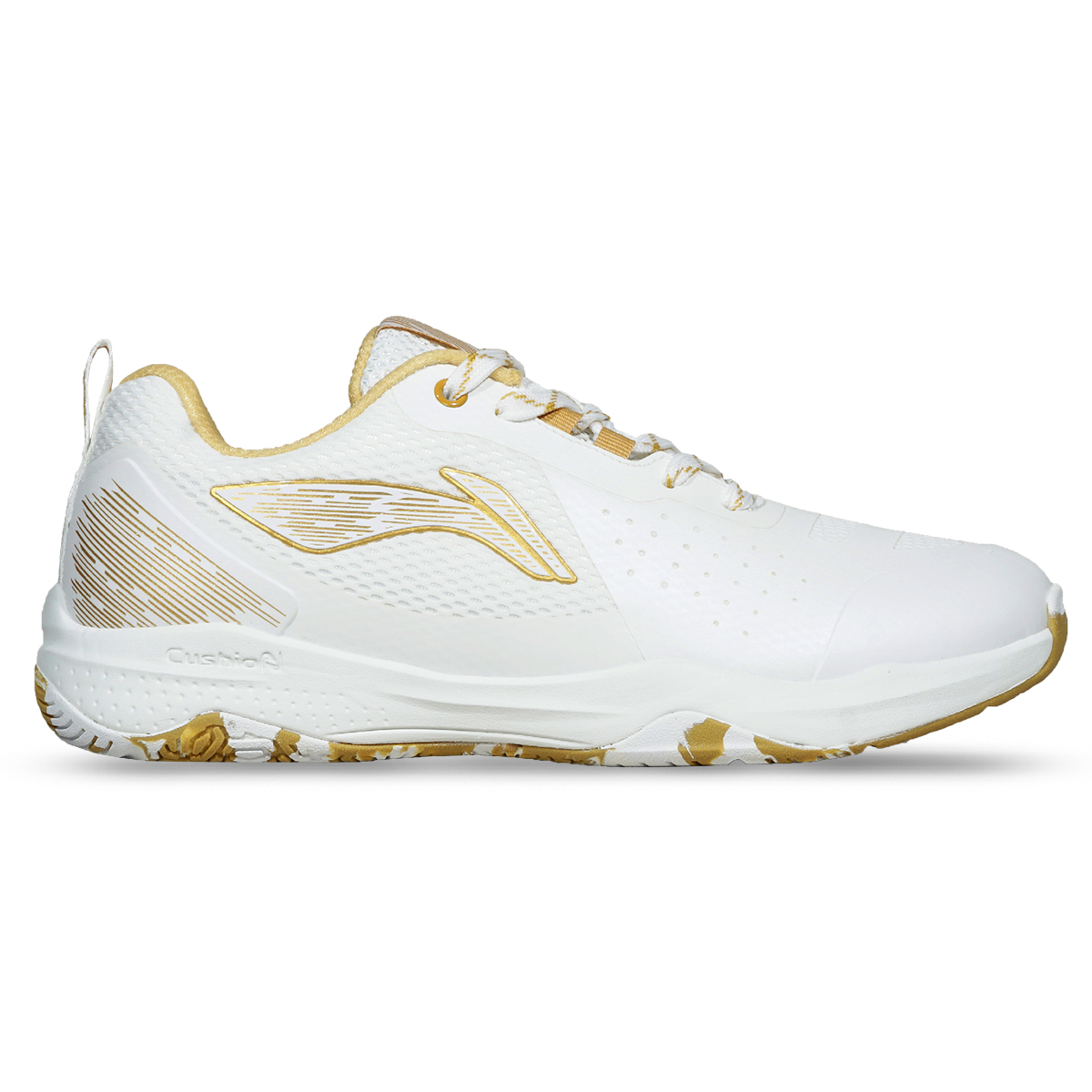 Sepatu Badminton Li-Ning Hypersonic II AYTU039-4 - White/Gold