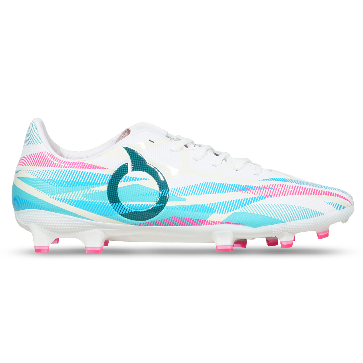 Sepatu Bola Ortuseight Catalyst Hyperion FG - White/Cyan/Pink
