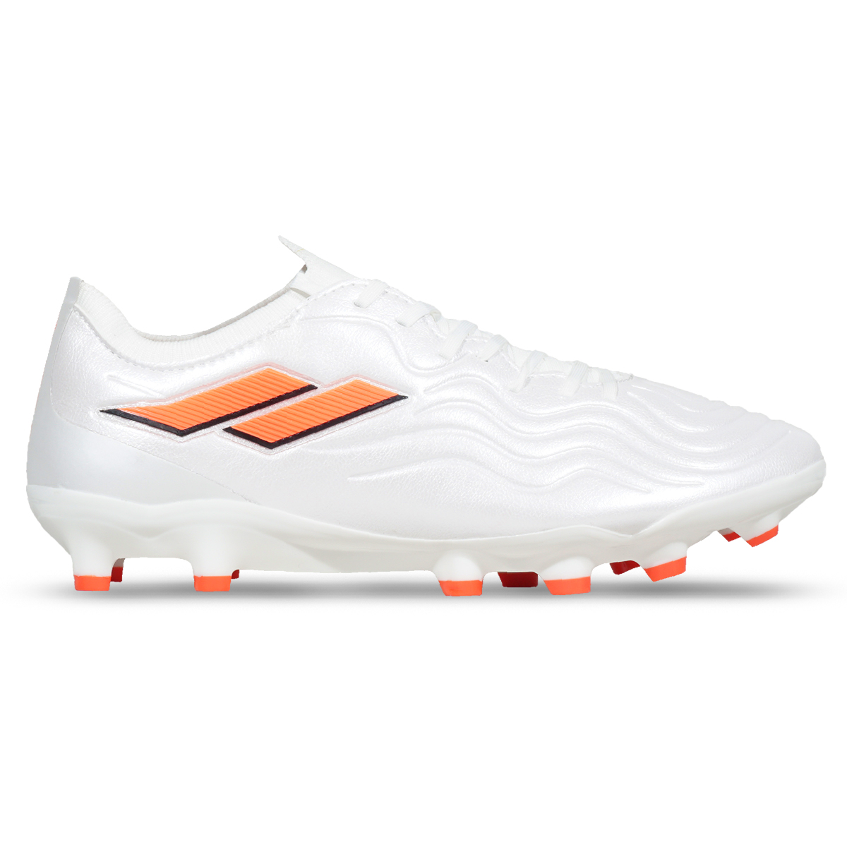 Sepatu Bola Mills Vizara Elite FG - White Pearlized/Orange/Black
