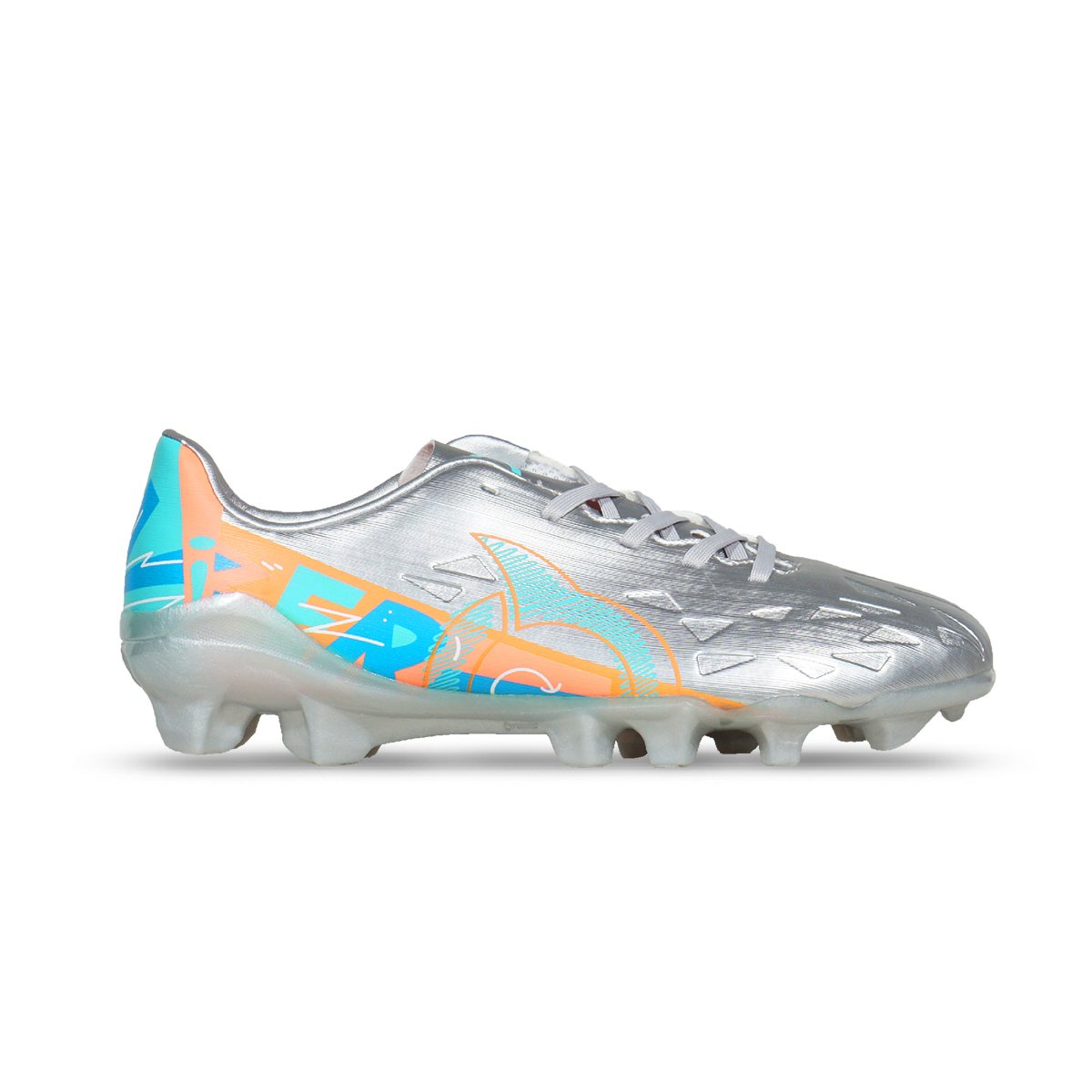 Sepatu Bola Anak Ortuseight Catalyst Liberte V4 FG JR - Silver/Aqua