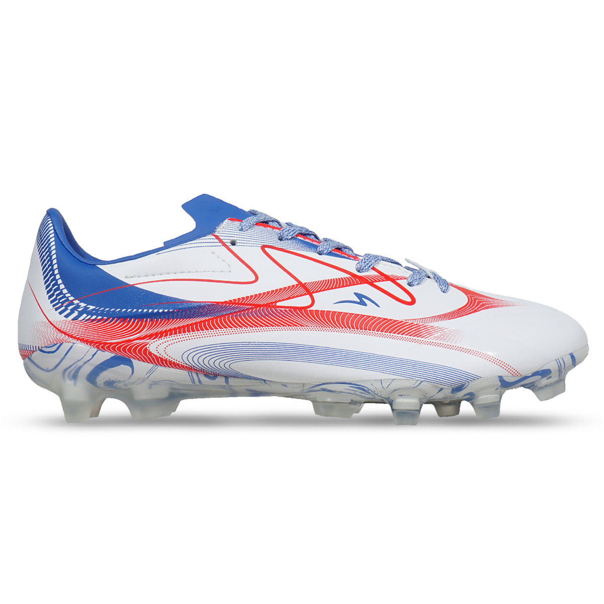 Sepatu Bola Specs Galactica Morph FG - White/Palace Blue/Cherry Tomato