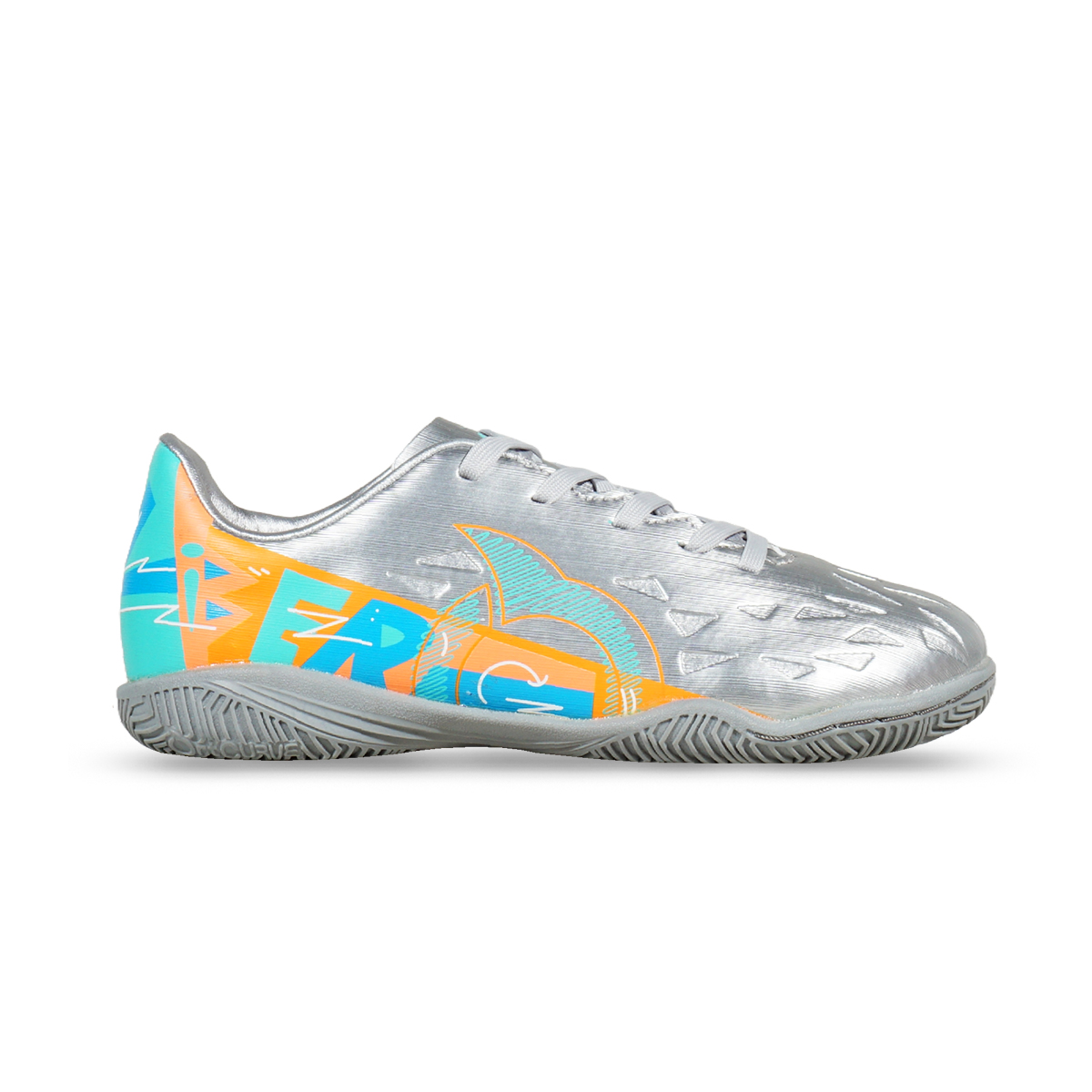 Sepatu Futsal Anak Ortuseight Catalyst Liberte V4 IN CH - Silver/Aqua