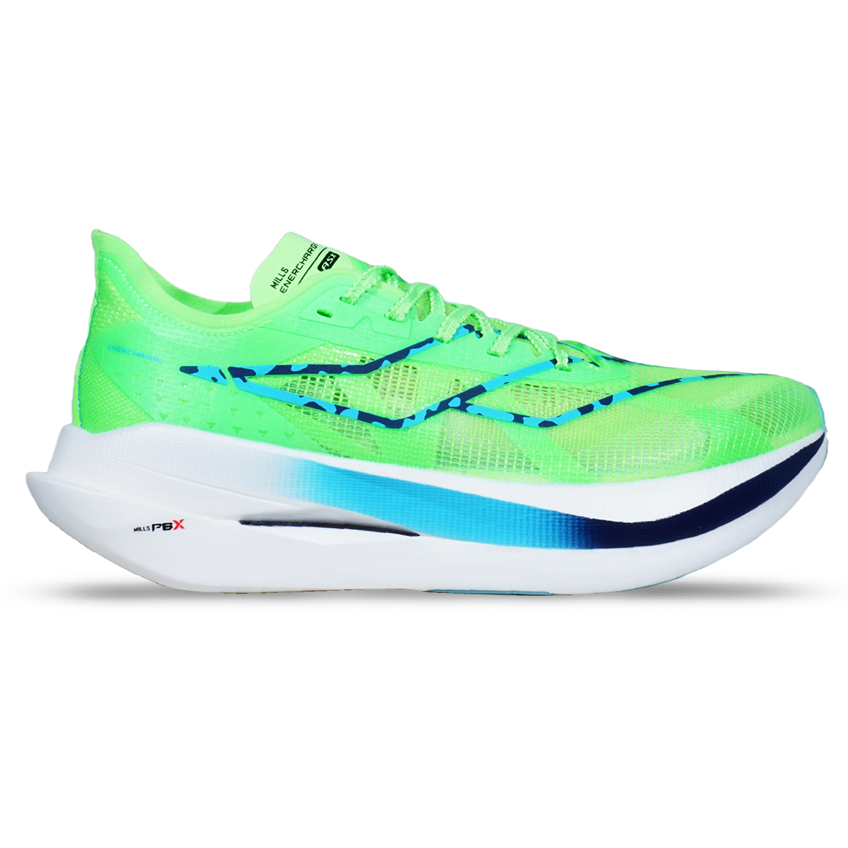 Sepatu Running Mills Enercharge M1 - Neon Lime/Poseidon Blue/Turqouise