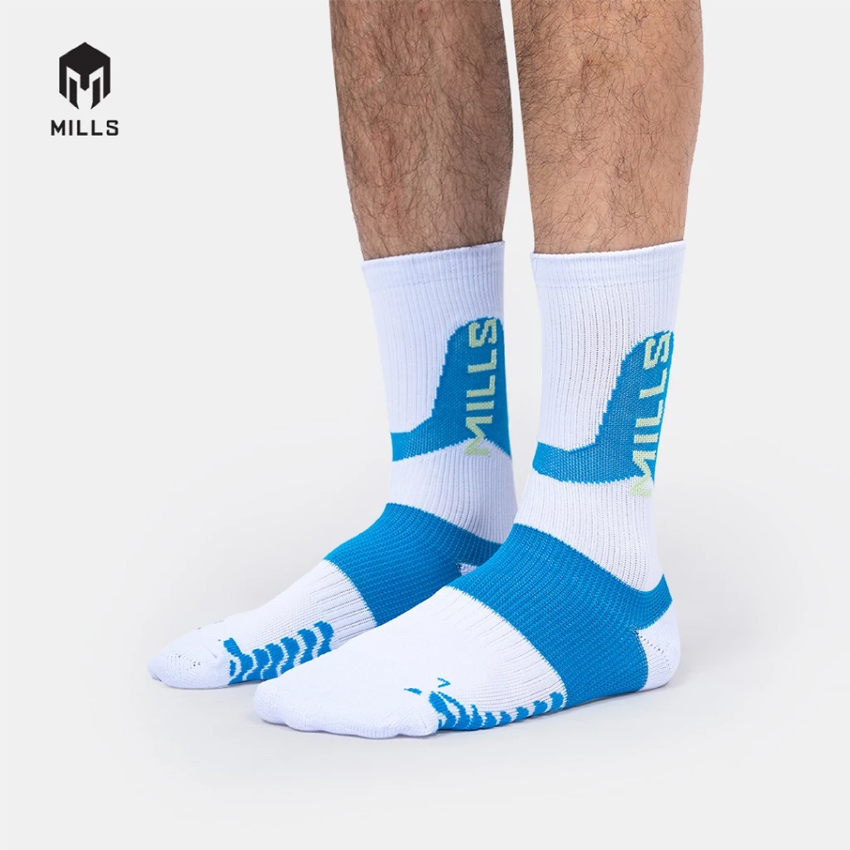Kaos Kaki Mills Nebula Quarter Sock A1 4001 - White/Sky Blue
