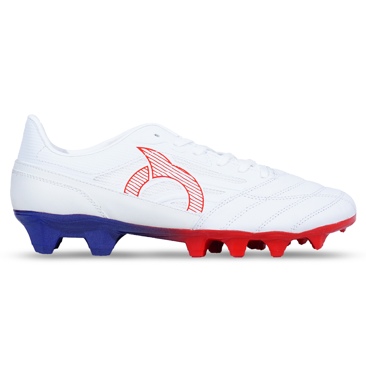 Sepatu Bola Ortuseight Catalyst Vision V5 FG K-Lea - White/Ortred/Blue