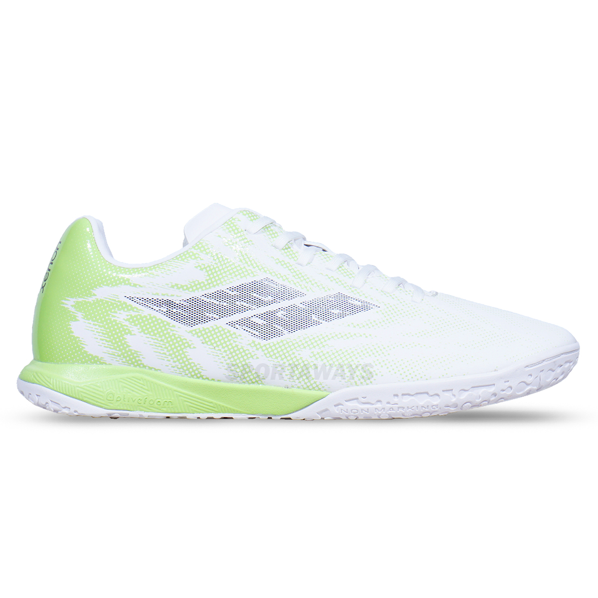 Sepatu Futsal Mills Xenon IN -White/Lime Green