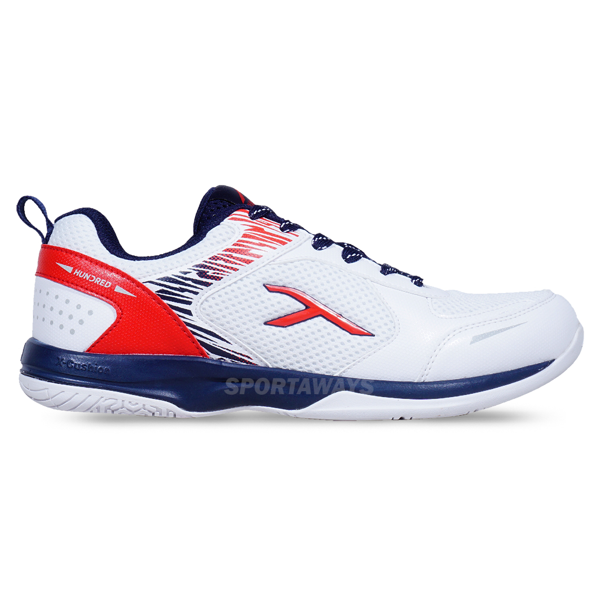 Sepatu Badminton Hundred Court Star Pro HBFS-4M119-2 - White/Navy/Red