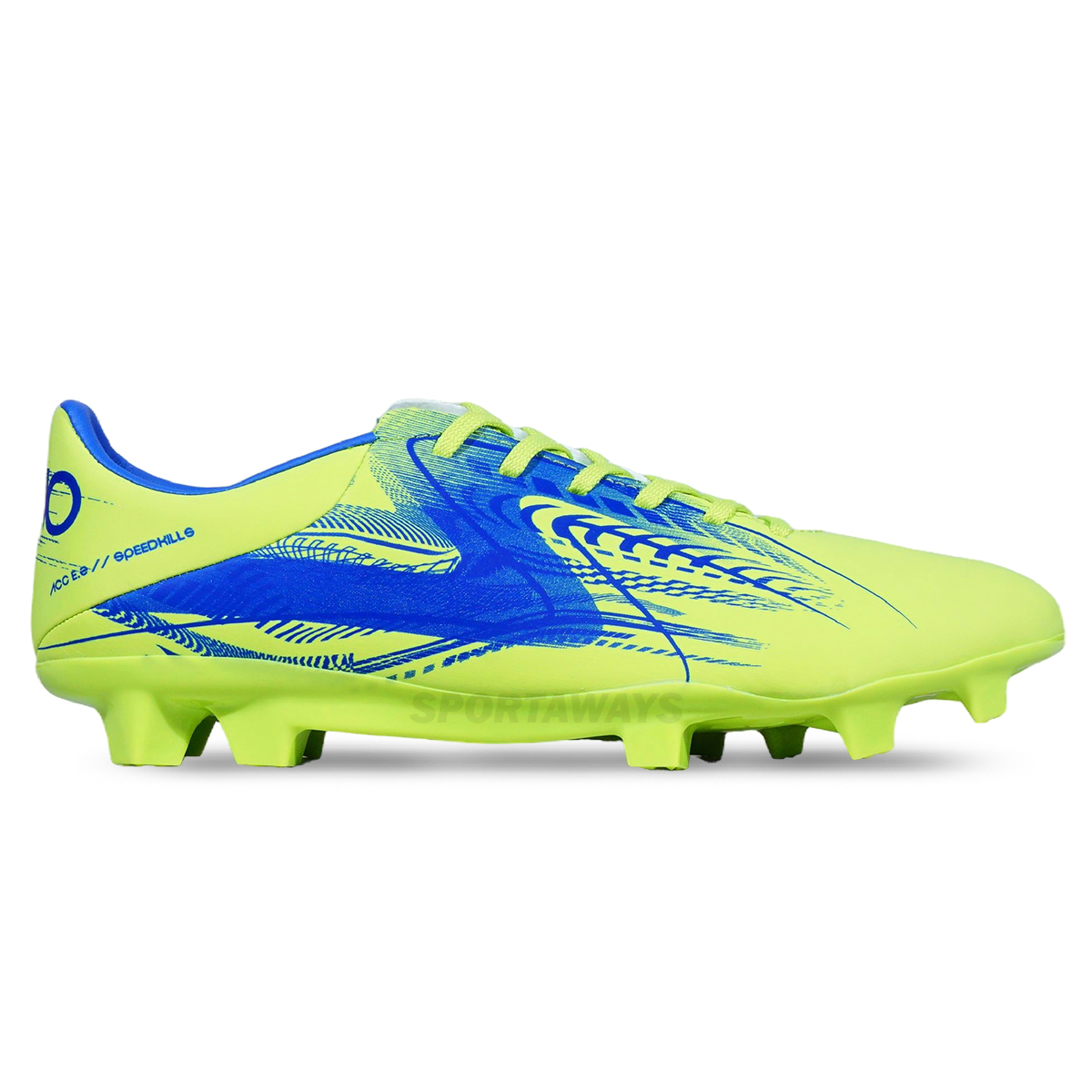 Sepatu Bola Specs Elevation Two FG - Yellowish Green/Royal Night