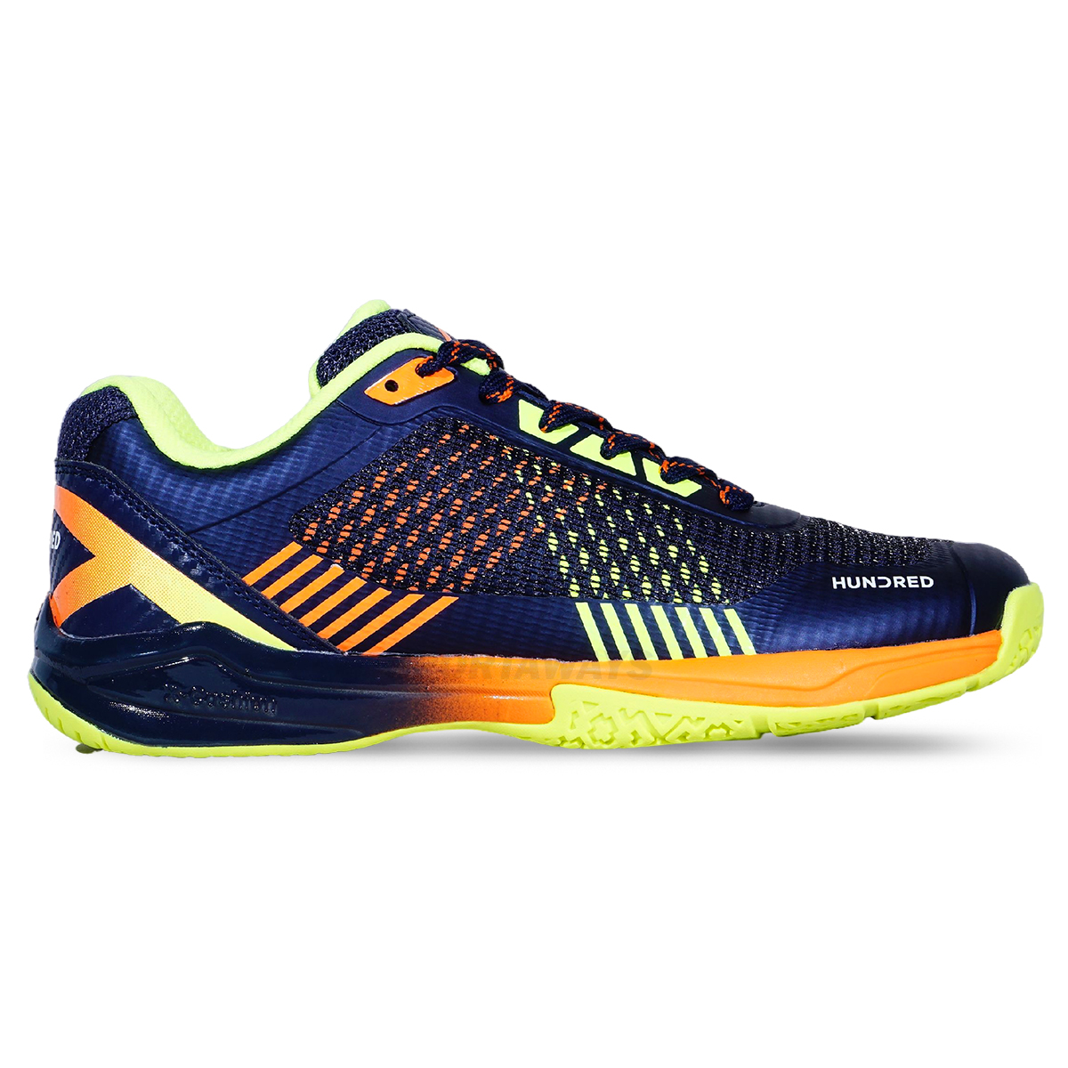 Sepatu Badminton Hundred Beast Max HBFS-4M111-3 - Navy/Lime/Orange