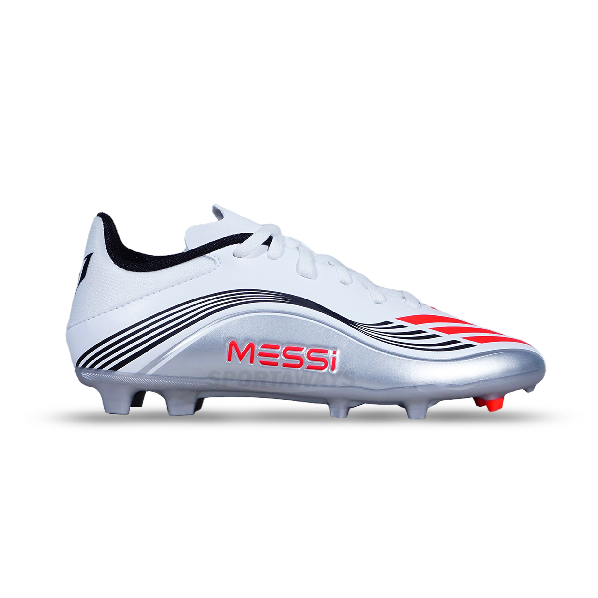 Sepatu Bola Adidas F50 Messi League FG J JP7454 - Ftwwht/Lucred/Silvmt Ftwbla