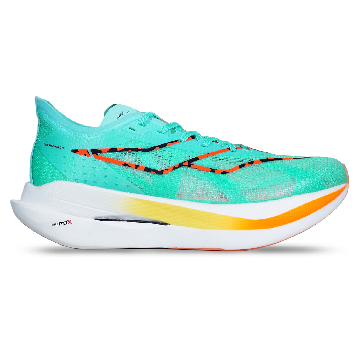 Sepatu Running Mills Enercharge M1 - Pastel Jade/Orange/Neon Yellow