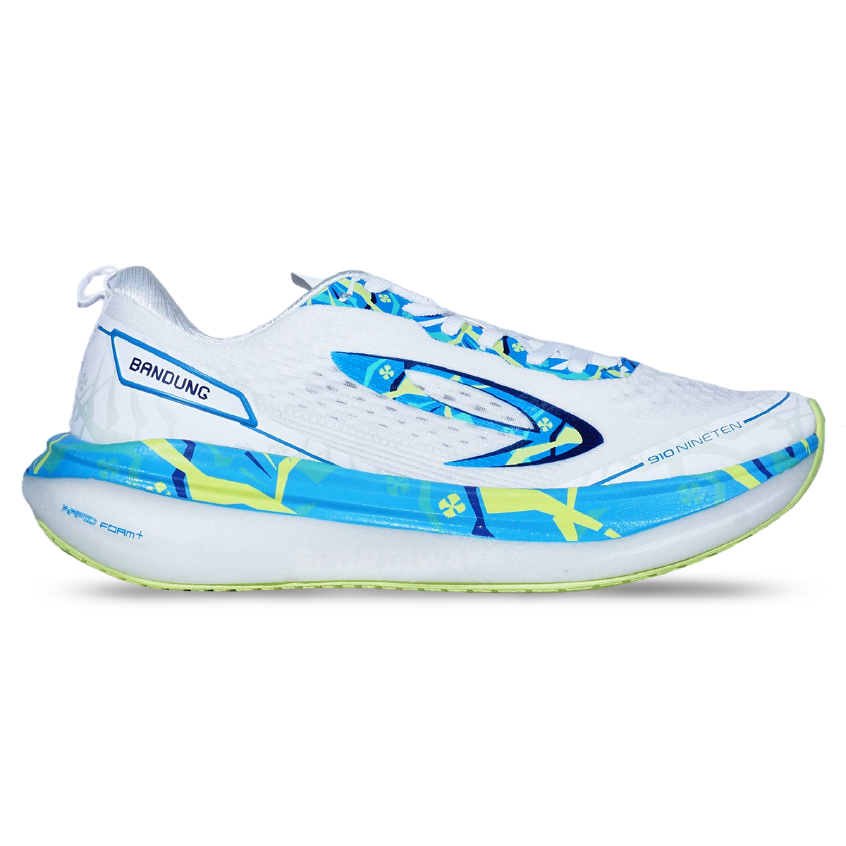 Sepatu Running 910 Aurorun Stride SE Bandung - Putih/Biru/Hijau Lime