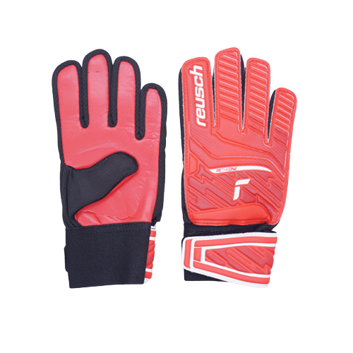 Sarung Tangan Kiper Reusch Gk Gloves Attrakt Starter Solid Junior 3004 - Red/White/Red