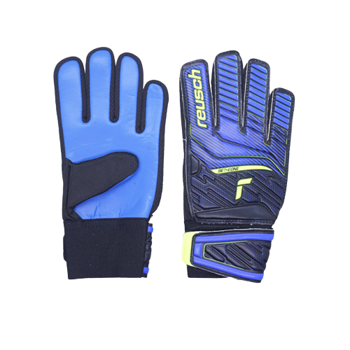 Sarung Tangan Kiper Reusch Gk Gloves Attrakt Solid Finger Support 4949 - Deep Blue/Safety Yellow/Deep Blue
