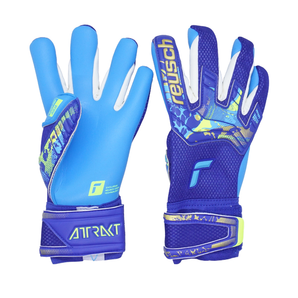 Sarung Tangan Reusch GK Gloves Attrakt Aqua 5370439 4433 - True Blue/Gold/Aqua Blue