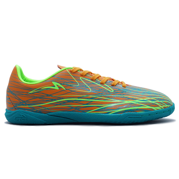 Sepatu Futsal Specs Accelerator Alpha Nerve Core IN - Orange Peel/Green Gecko/Persian Green