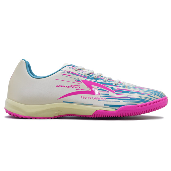 Sepatu Futsal Specs Lightspeed Reborn IN - Ivory Oats/Persian Green/Pink