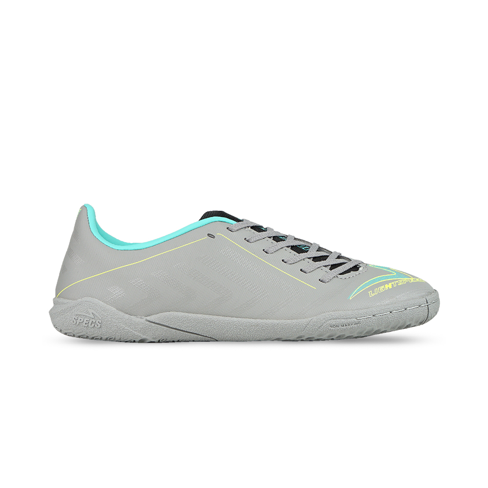 Sepatu Futsal Anak Specs Accelerator Lightspeed 4 JR IN - Flint Gray/Neon Aqua