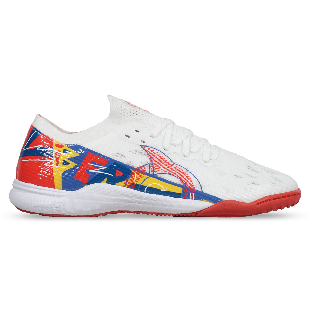 Sepatu Futsal Ortuseight Catalyst Liberte V4 IN - White/Ortred