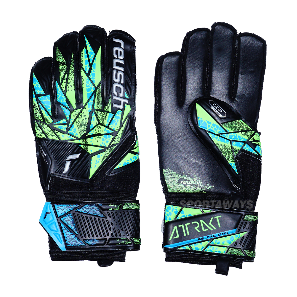 Sarung Tangan Reusch GK Gloves Attrakt Grip 7412 - Black/Fluo Lime/Black