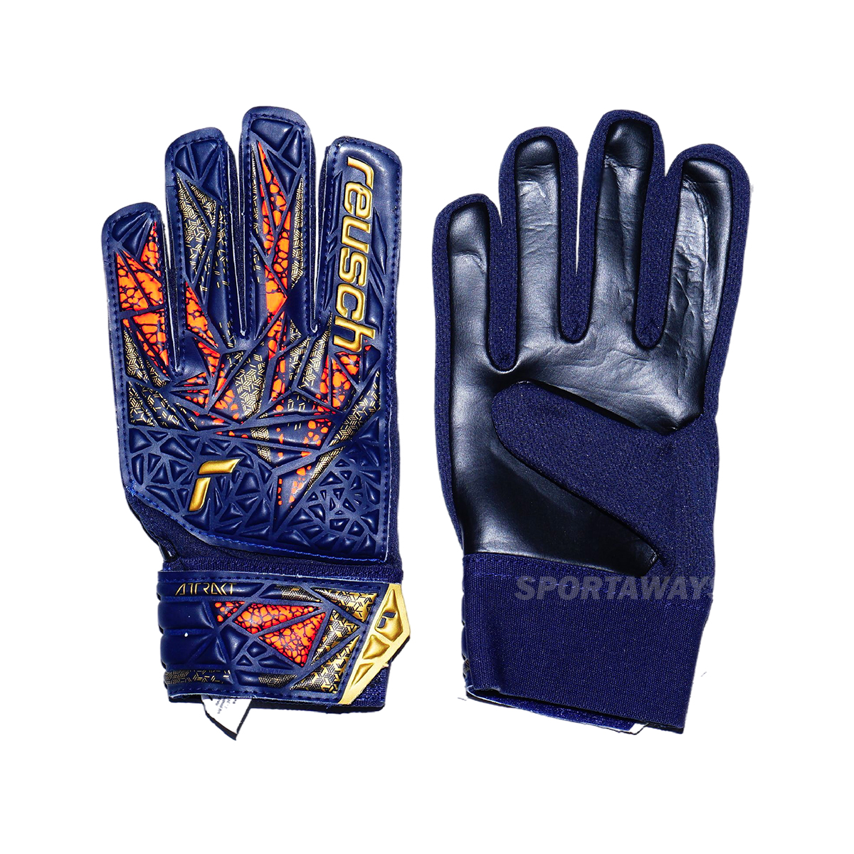 Sarung Tangan Reusch GK Gloves Attrakt Solid Junior 4411 - Premuium Blue/Gold/Black