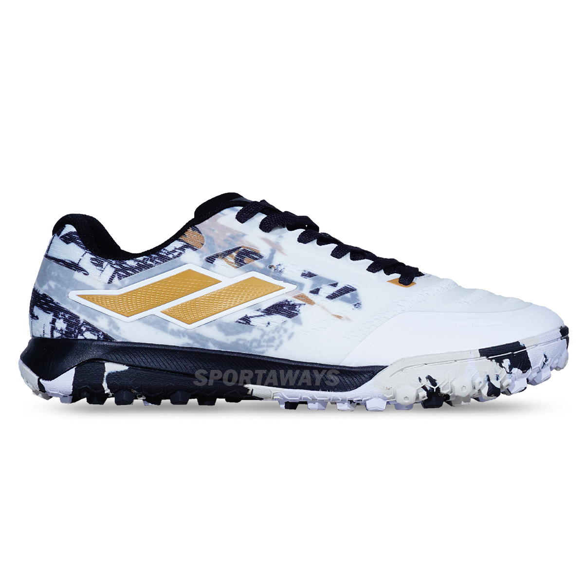 Sepatu Futsal Mills Voltasala Alvez TF - White/Black/Gold