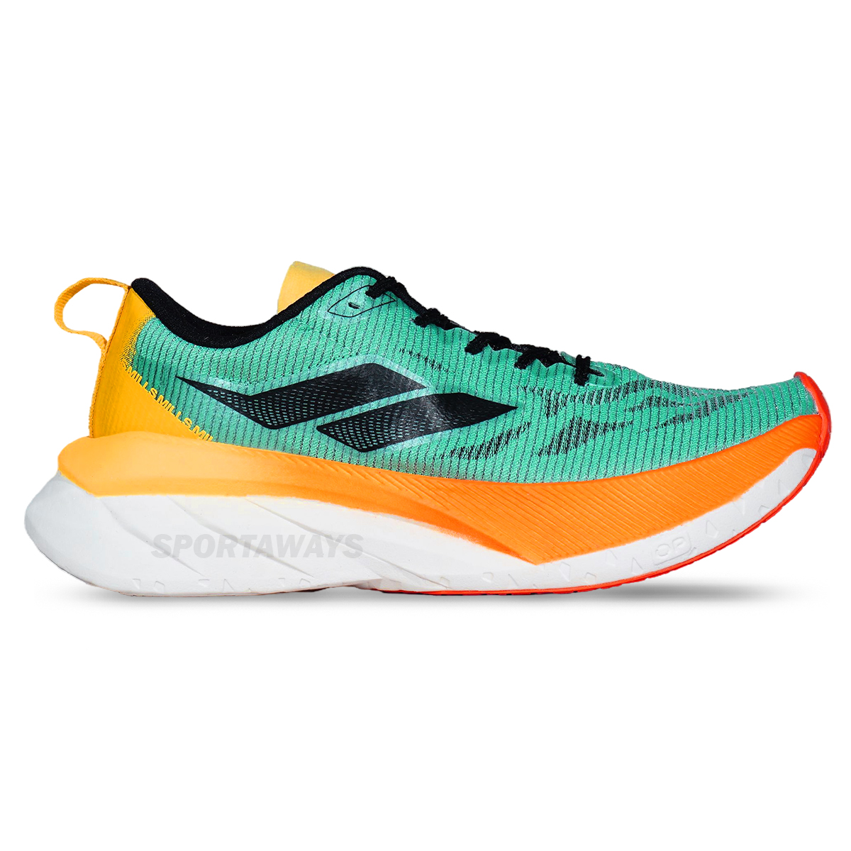 Sepatu Running Mills Enerstrike Blitz M2 - Pastel Jade/Orange/Neon Yellow