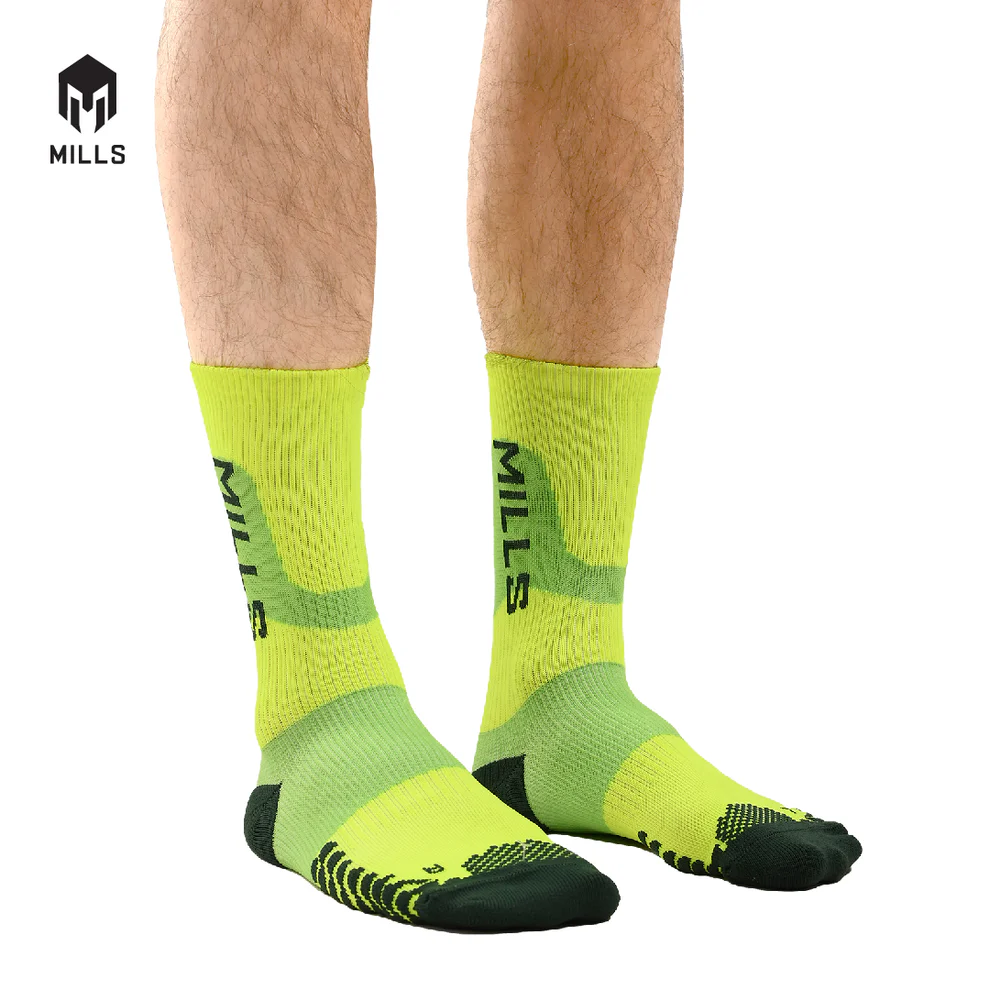 Kaos Kaki Mills Nebula Quarter Sock A1 4001 - Flowyellow/Green